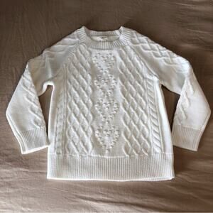 NWT J. Crew Crewcuts Cream Cable Knit Sweater Size Small